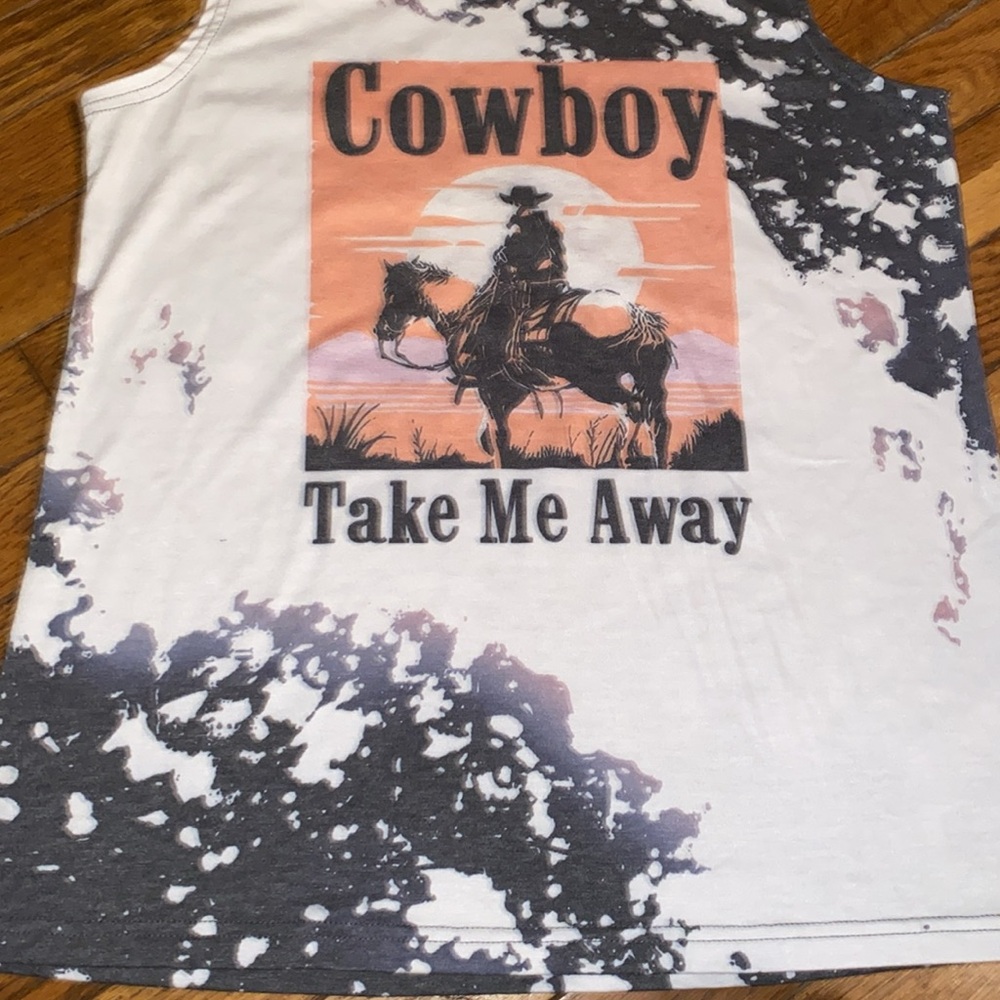 Graphic Cowboy Stylish Sleeveless Top - Picture 3 of 6